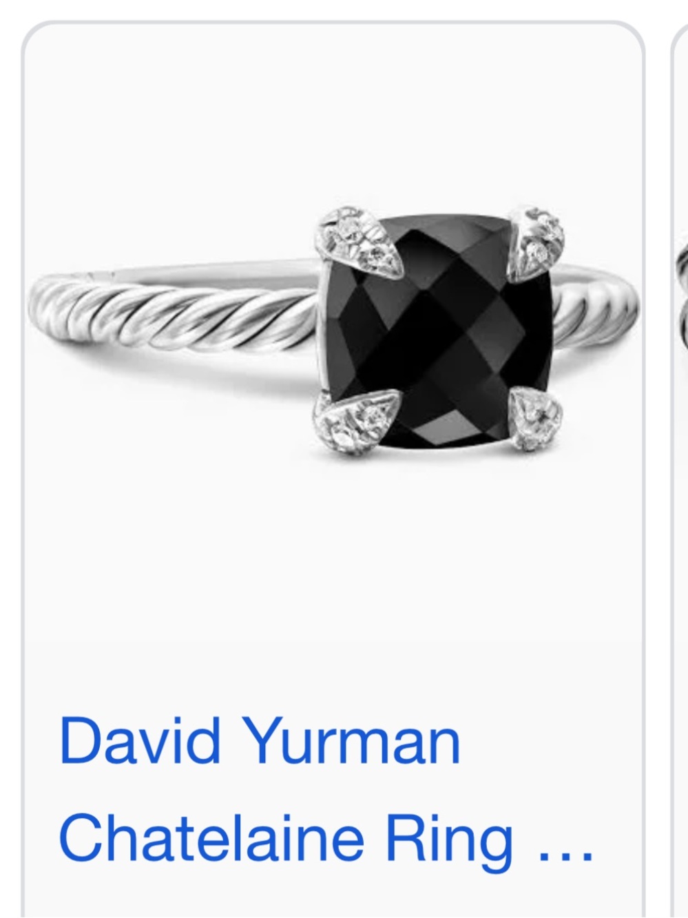 David Yurman Black Chatelaine Ring